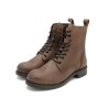 Women's Lace-Up Zipper Boots Military Style Combat Boots Leather brown Casual 223 Portugal outlet price