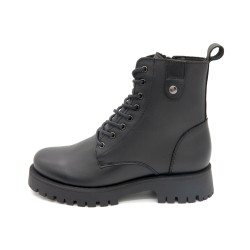 Damen Stiefel Schnürboots schwarz Leder Springerstiefel Schnürstiefel Kampfstiefel CASUAL 413 Portugal Spanien outlet