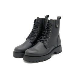 Damen Stiefel Schnürboots schwarz Leder Springerstiefel Schnürstiefel Kampfstiefel CASUAL 413 Portugal Spanien outlet