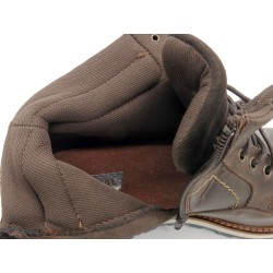 Herren Stiefel Leder schwarz Schnürboots Schnürstiefel mit Reißverschluss 10418 CASUAL Spanien