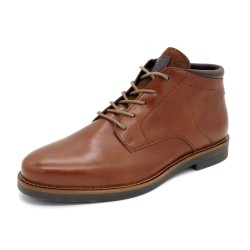CASUAL Men's Desert Boots Leather Lace-Up Chukka Boots cognac brown - Made In Portugal 8032 outlet price