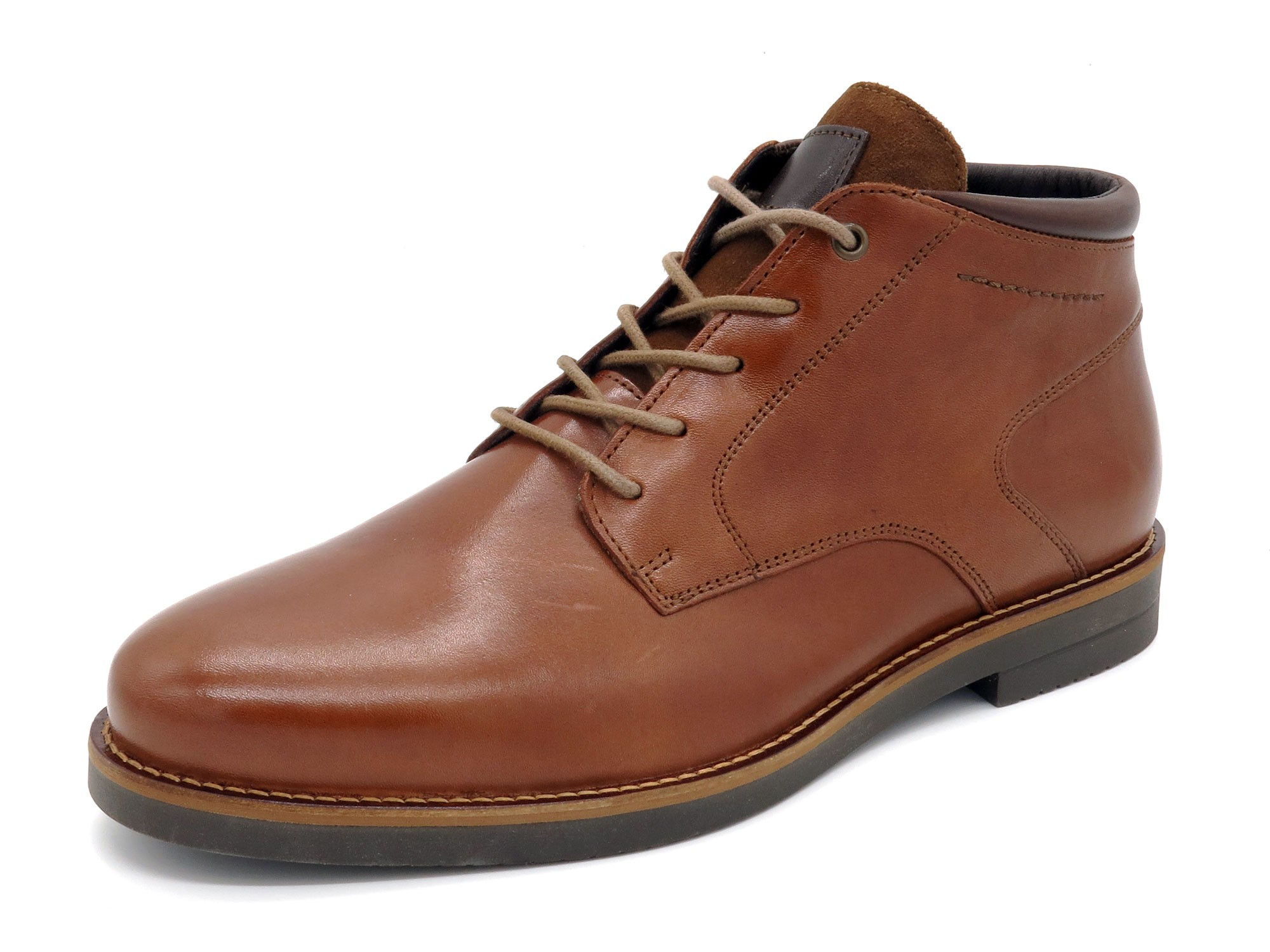 CASUAL Men's Desert Boots Leather Lace-Up Chukka Boots cognac brown - Made In Portugal 8032 outlet price CASUAL Men's Desert Boots Leather Lace-Up Chukka Boots cognac brown - Made In Portugal 8032 outlet price