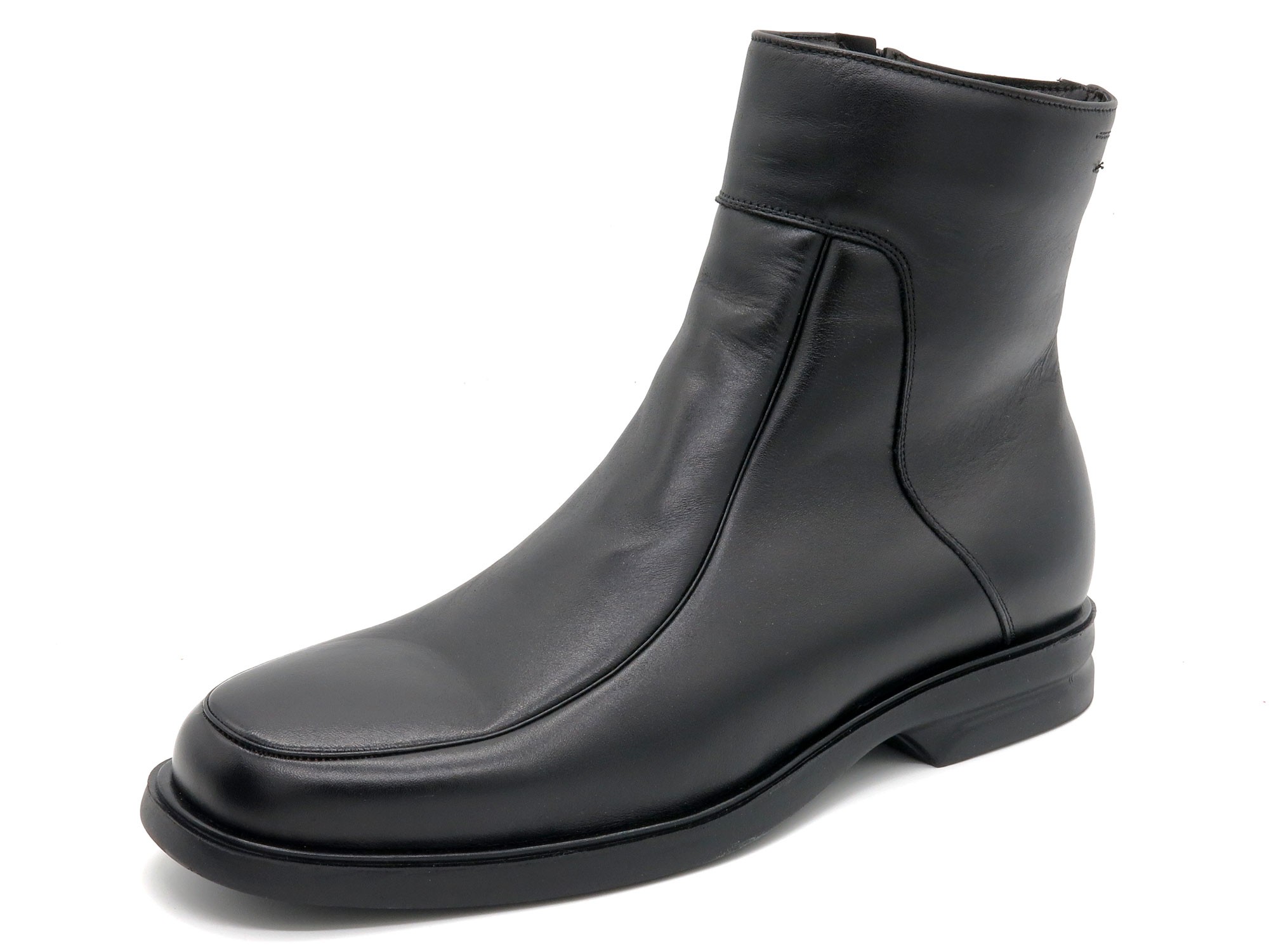 Men's Ankle Boots black Leather Winter Boots with Faux Fur Lining - Made In Spain Latino Marttely 6825 Men's Ankle Boots black Leather Winter Boots with Faux Fur Lining - Made In Spain Latino Marttely 6825