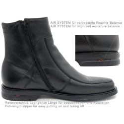 Herren Stiefeletten Winter Schuhe schwarz Leder Stiefel mit Reißverschluss warm gefüttert