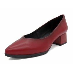 Damen Pumps spitz Blockabsatz Leder Business Schuhe Abendschuhe rot bordeaux Luka-2 Desiree Spanien