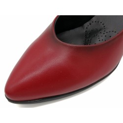 Damen Pumps spitz Blockabsatz Leder Business Schuhe Abendschuhe rot bordeaux Luka-2 Desiree Spanien