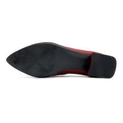 Damen Pumps spitz Blockabsatz Leder Business Schuhe Abendschuhe rot bordeaux Luka-2 Desiree Spanien