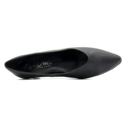 Damen Pumps spitze Business Schuhe schwarz Leder Abendschuhe mit Kitten Absatz Desiree Luzy-1 Spanien