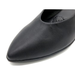 Damen Pumps spitze Business Schuhe schwarz Leder Abendschuhe mit Kitten Absatz Desiree Luzy-1 Spanien