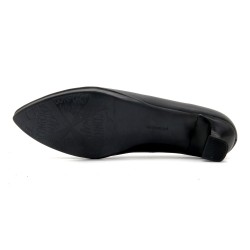 Damen Pumps spitze Business Schuhe schwarz Leder Abendschuhe mit Kitten Absatz Desiree Luzy-1 Spanien