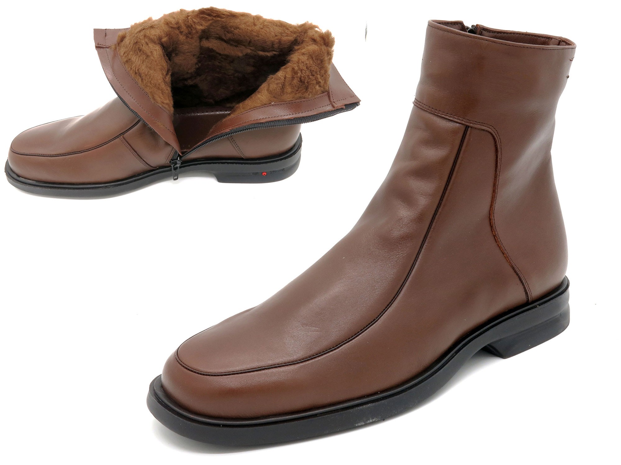 Herren Winter Stiefel Leder Stiefeletten Kunstfell gefüttert warm Futter Reißverschluss Latino 6825 Goodyear Winterschuhe
