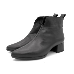 Damen Stiefeletten spitz schwarz Leder Business Schuhe Stiefel mit Reißverschluss Desiree LUKA-3 Spanien