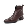 Women's Pointed Dress Ankle Boots brown Leather Formal Business Boots with Zipper LUKA Desiree Spain