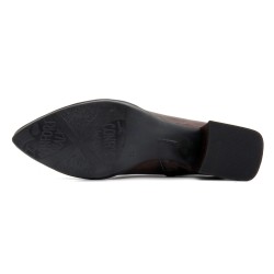 Damen Business Schuhe braun Leder spitze Stiefeletten mit Reißverschluss LUKA Desiree Spanien