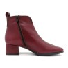 Damen Stiefeletten Leder bordeaux rot elegante spitze Business Stiefel mit Blockabsatz Reißverschluss LUKA Desiree Spanien