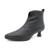 Damen Stiefeletten Kitten Heel Absatz spitz schwarz Leder Business Schuhe Stiefel mit Reißverschluss Desiree LUZY Spanien