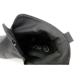 Damen Stiefeletten Kitten Heel Absatz spitz schwarz Leder Business Schuhe Stiefel mit Reißverschluss Desiree LUZY Spanien