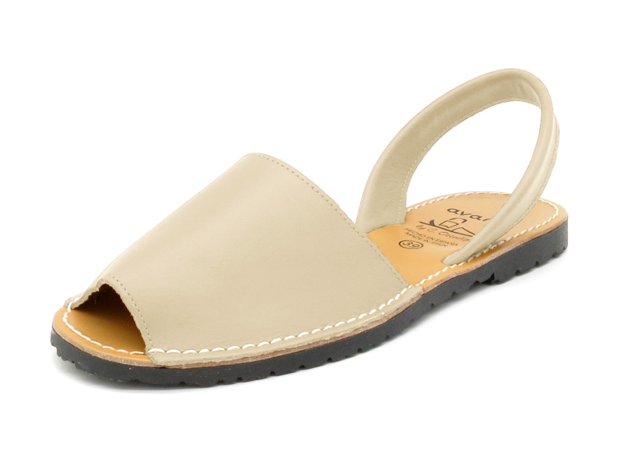 Men's Avarca Sandals beige Leather Menorca Shoes Avarca Menorquina Made In Spain 201 C. Ortuno Avarcas