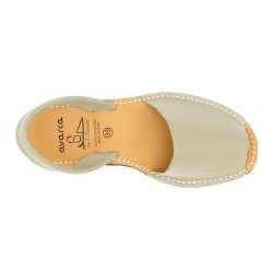 Avarca Herren Sandalen beige Leder Menorquina Sommerschuhe mit Fersenriemen 201 C. Ortuno Avarca