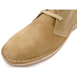 Women's Chukka Boots beige Suede Leather Lace-Up Boots Avarca Made in Spain 360