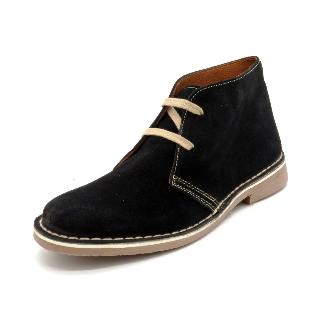Women's Desert Boots black Suede Leather Lace-Up Chukka Boots Made in Spain 360 Avarca C.Ortuno outlet