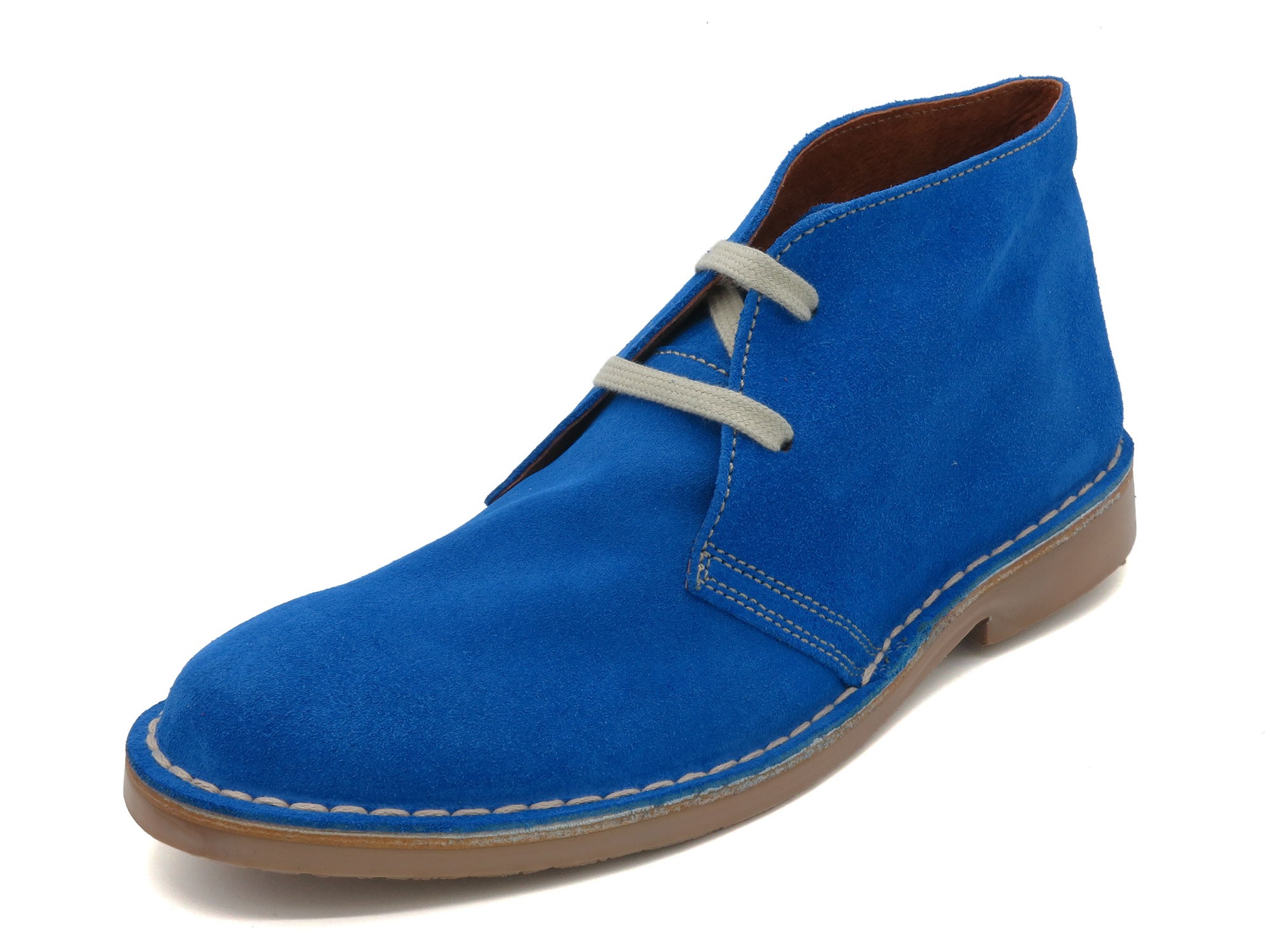 Damen Chukka Boots Leder Schnürchuhe Wildleder Desert Boots Stiefel himmel blau 360 Avarca C.Ortuno Spanien
