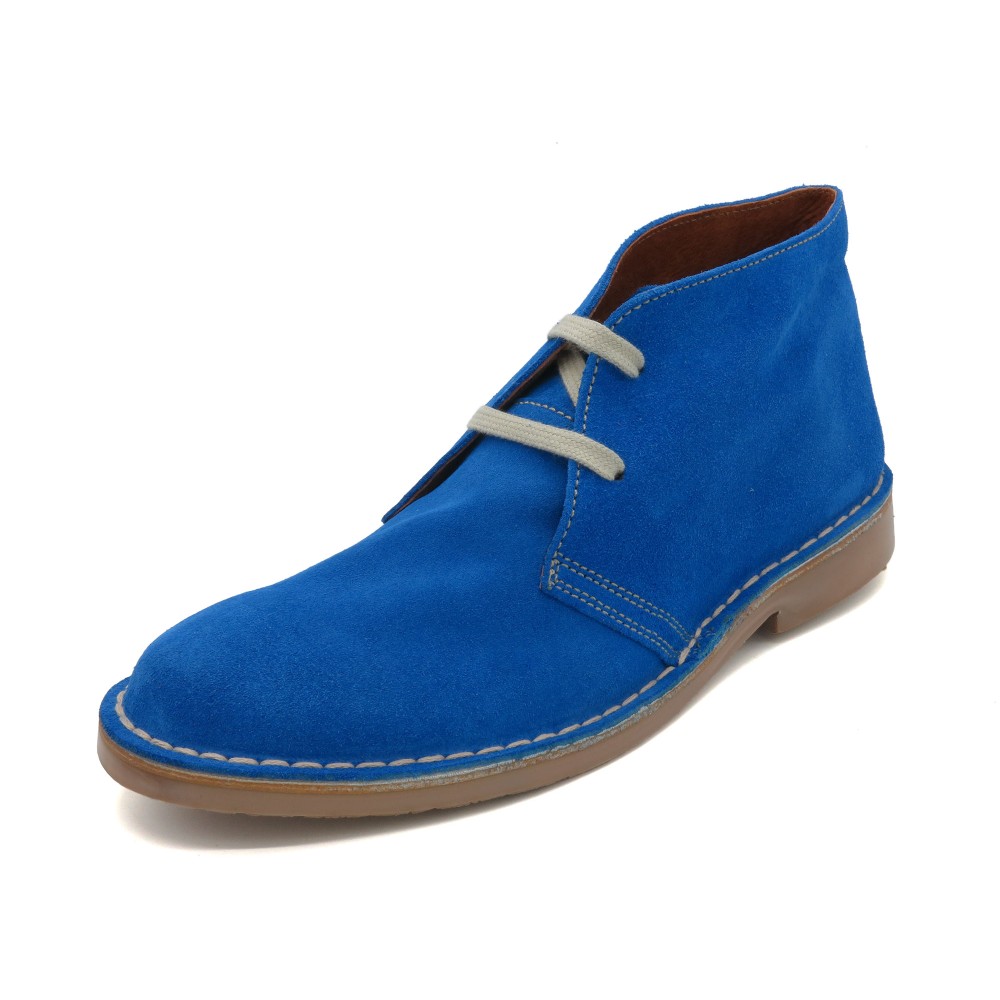 Damen Chukka Boots Leder Schnürchuhe Wildleder Desert Boots Stiefel himmel blau 360 Avarca C.Ortuno Spanien