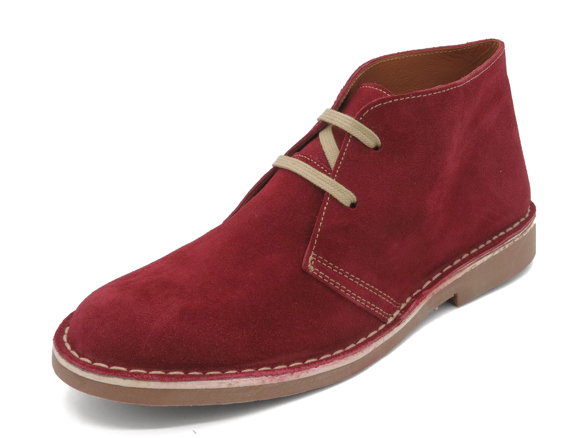 Women's Chukka Boots Suede Lace-Up Desert Boots Leather burgundy red Made in Spain 360 Avarca outlet