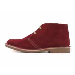 Women's Chukka Boots Suede Lace-Up Desert Boots Leather burgundy red Made in Spain 360 Avarca outlet