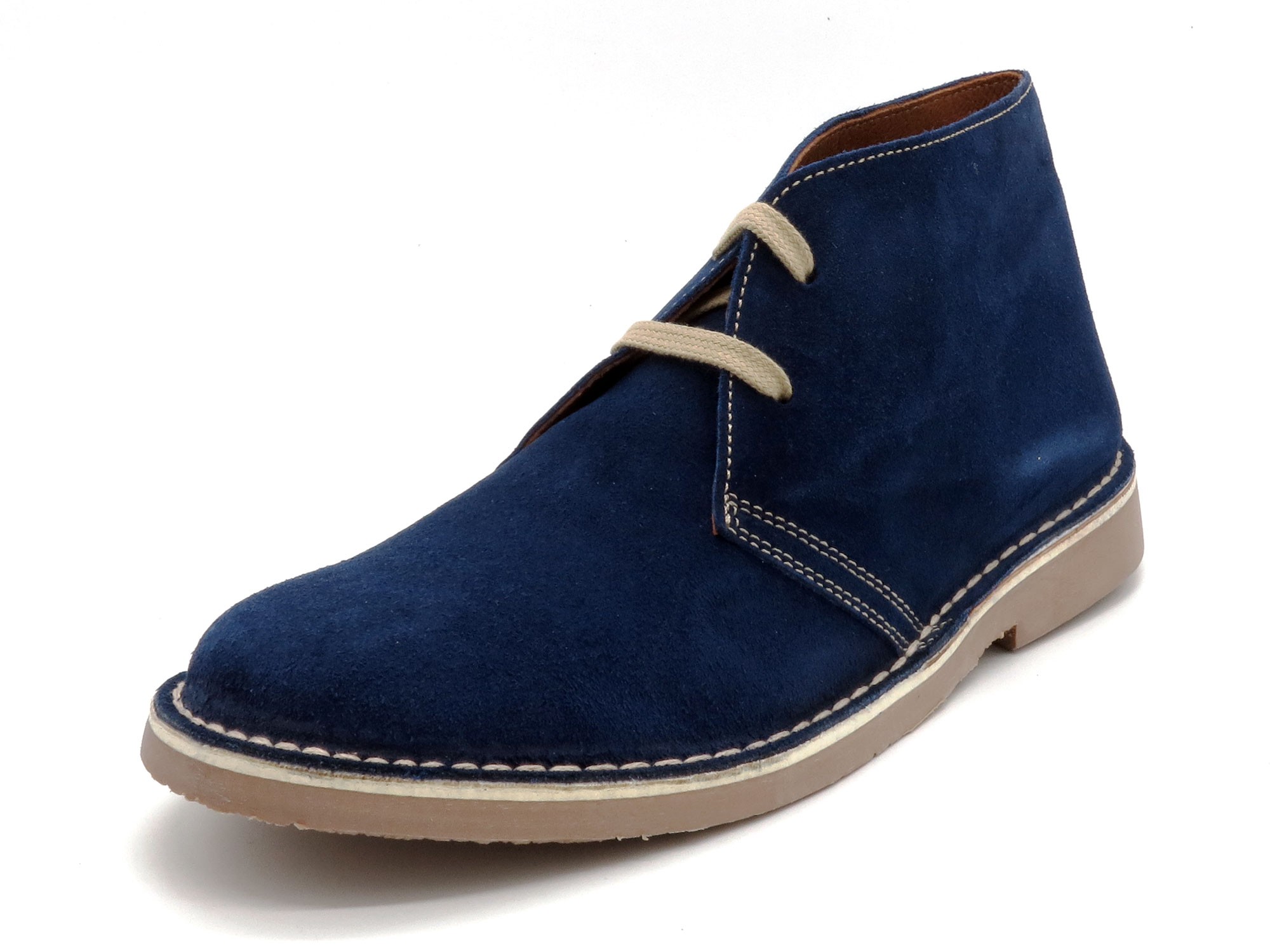 Women's Chukka Boots Suede Lace-Up Desert Boots Leather navy blue - Made in Spain