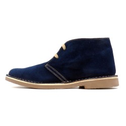 Women's Chukka Boots Suede Lace-Up Desert Boots Leather navy blue Made in Spain 360 Avarca outlet