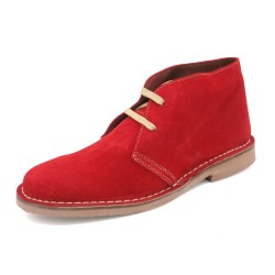Damen Chukka Boots Leder rot Schnürchuhe Desert Boots Stiefel Wildleder 360 Avarca Spanien
