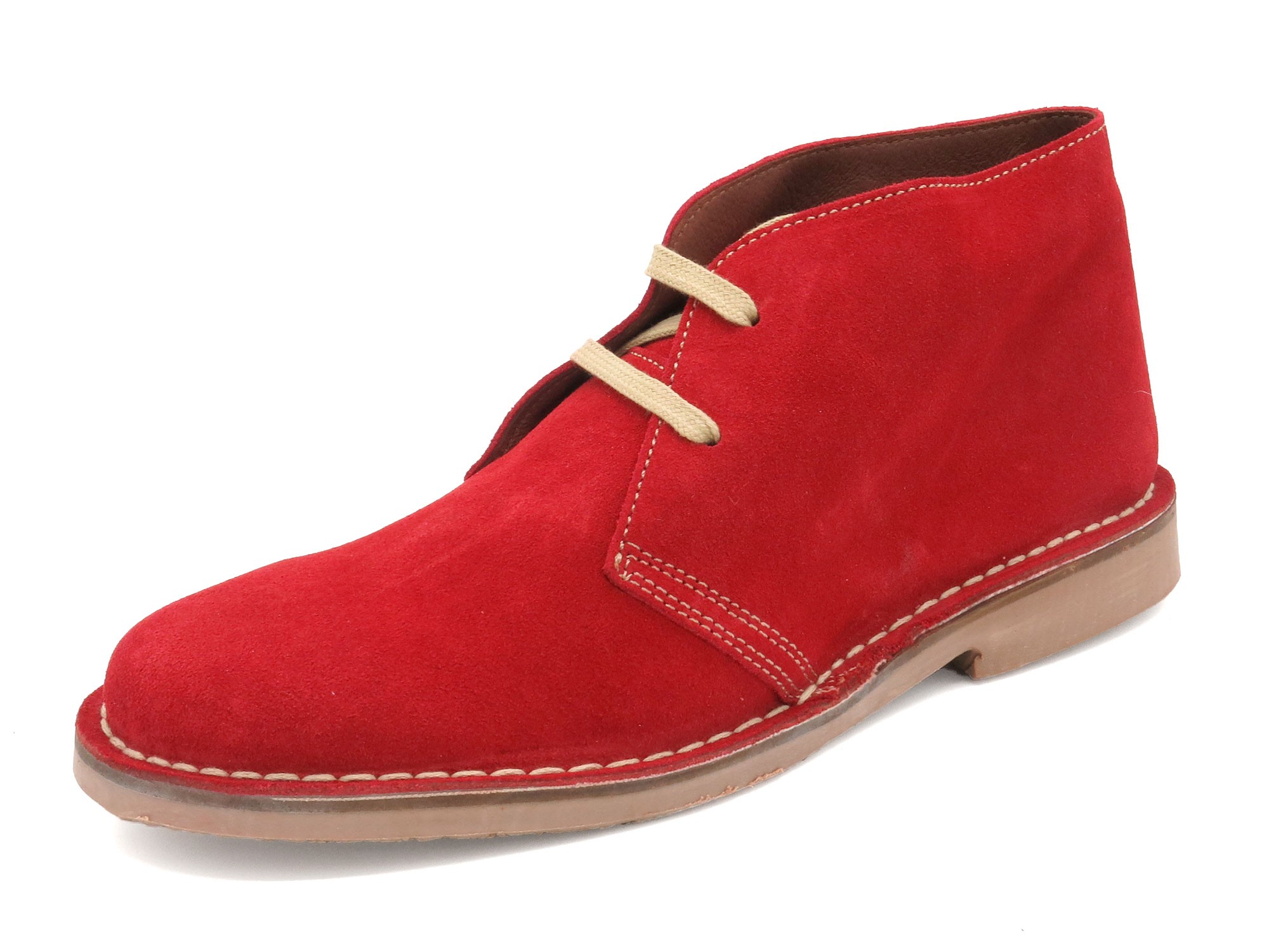 Damen Chukka Boots Leder rot Schnürchuhe Desert Boots Stiefel Wildleder 360 Avarca Spanien