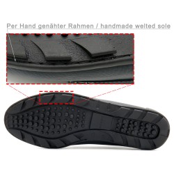 Men's Moccasins navy blue Leather Loafers Goodyear welted Slip-On Shoes Made In Spain 950 Casual brand