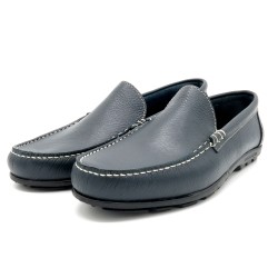 Men's Moccasins navy blue Leather Loafers Goodyear welted Slip-On Shoes Made In Spain 950 Casual brand