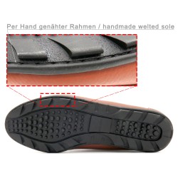 Herren Mokassins Leder Loafer Goodyear rahmengenähte Schlupfschuhe braun 950 Casual Spanien