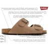 Herren Pantoletten mit Fußbett beige Nubuk Leder Zwei-Riemchen Sandalen mit Korksohle 8020 Casual Spanien