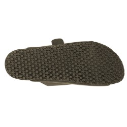 Men’s Nubuck Leather Sandals in Khaki Comfortable Two Strap Summer Sandals Mules 8020 Casual Spain