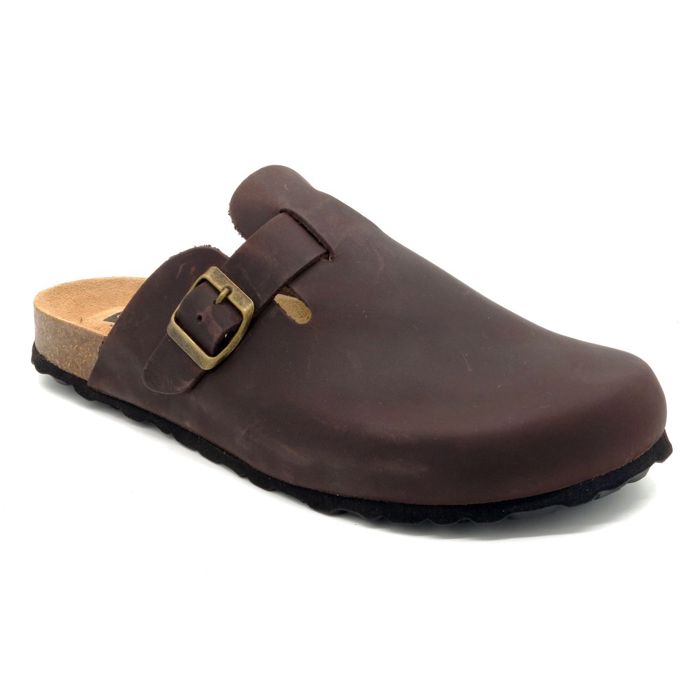 Men’s Closed Mules with Cork Soles Leather Footbed Sandals Made in Spain Cordoba Casual