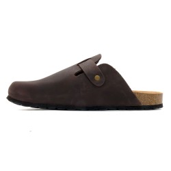 Men’s Closed Mules with Cork Soles Leather Footbed Sandals Made in Spain Cordoba Casual