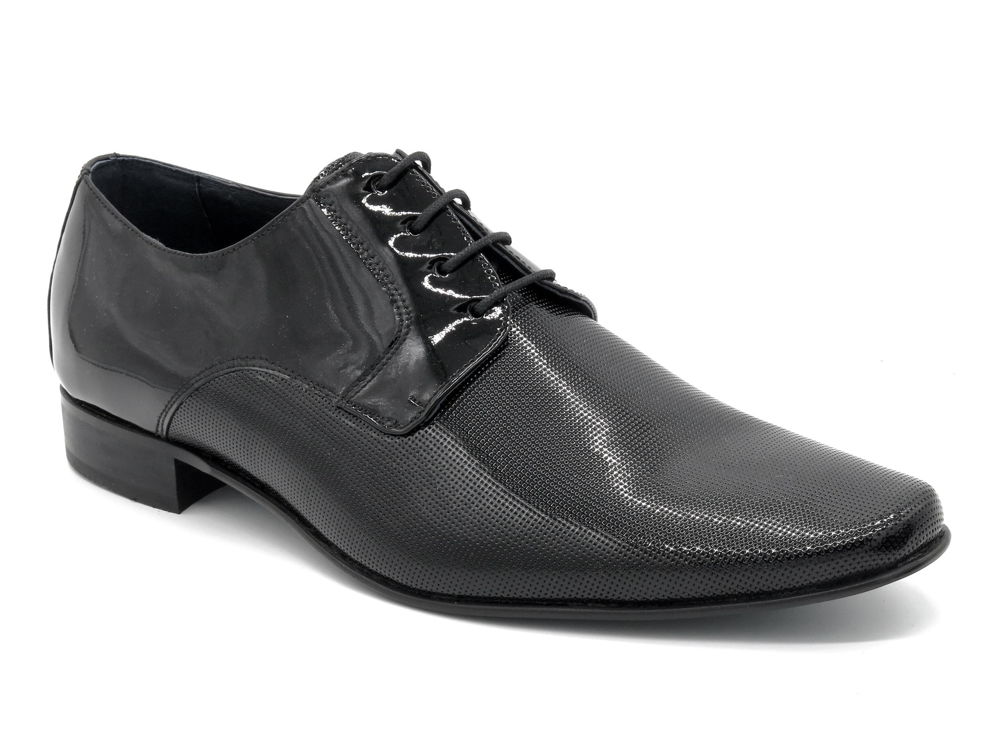 Herren Business Schuhe aus Lackleder klassische Premium Anzugschuhe mit Ledersohle elegante Schnürer 9396 Latino Spanien