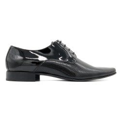 Men’s Premium Patent Leather Dress Shoes Formal Lace-Up with Leather Sole made in Spain 9396 Latino Marttely