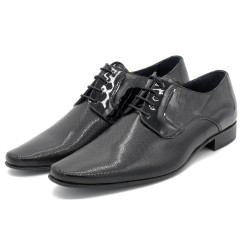 Herren Business Schuhe aus Lackleder klassische Premium Anzugschuhe mit Ledersohle elegante Schnürer 9396 Latino Spanien