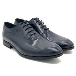men’s navy full-grain leather lace-up dress shoes
