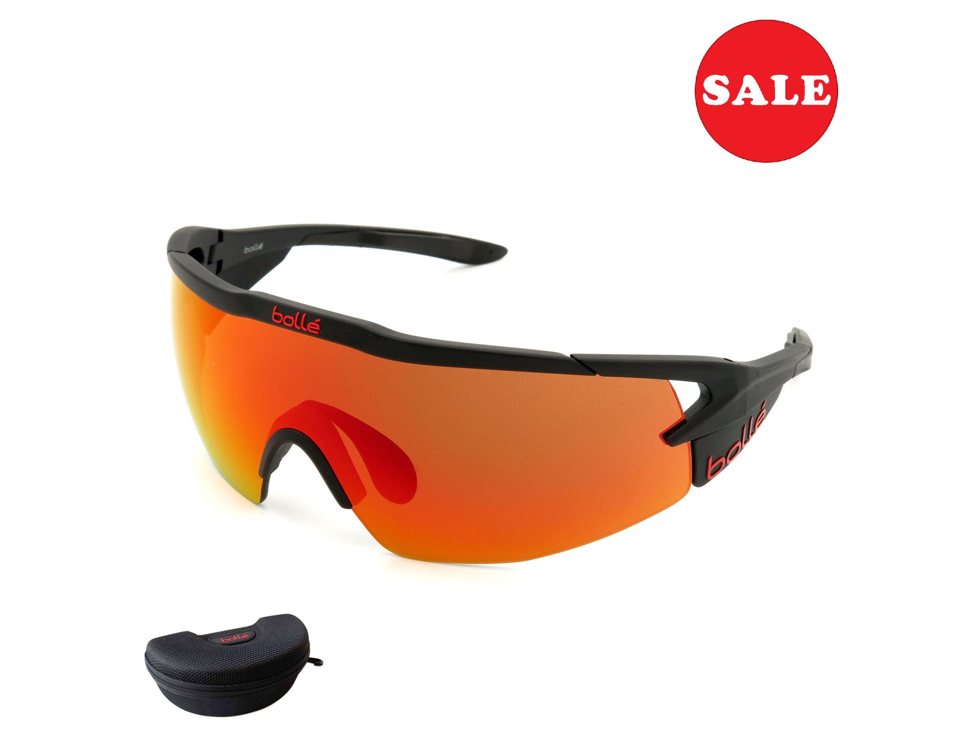 Bollé AEROMAX 12444 – Robuste Herren Radbrille & Sportbrille mit TNS Fire Spiegelgläsern