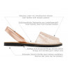 Leather Women's Avarcas Flat Sandals, rose-gold metallic herringbone pattern - Avarca Menorquina - Made in Spain