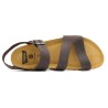Men’s Leather Sandals with Supportive Heel Strap & Cork Sole, brown - Made in Spain