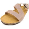 Men’s Nubuck Leather Sandals with Supportive Heel Strap & Cork Sole, beige - Made in Spain