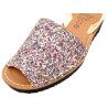 Avarca Menorquina Damen Glitzer Keilsandalen mit Leder-Riemchen – Made in Spain
