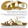 Damen Leder Sandalen mit Korksohle & Echtleder Fußbett Riemchensandalen gold